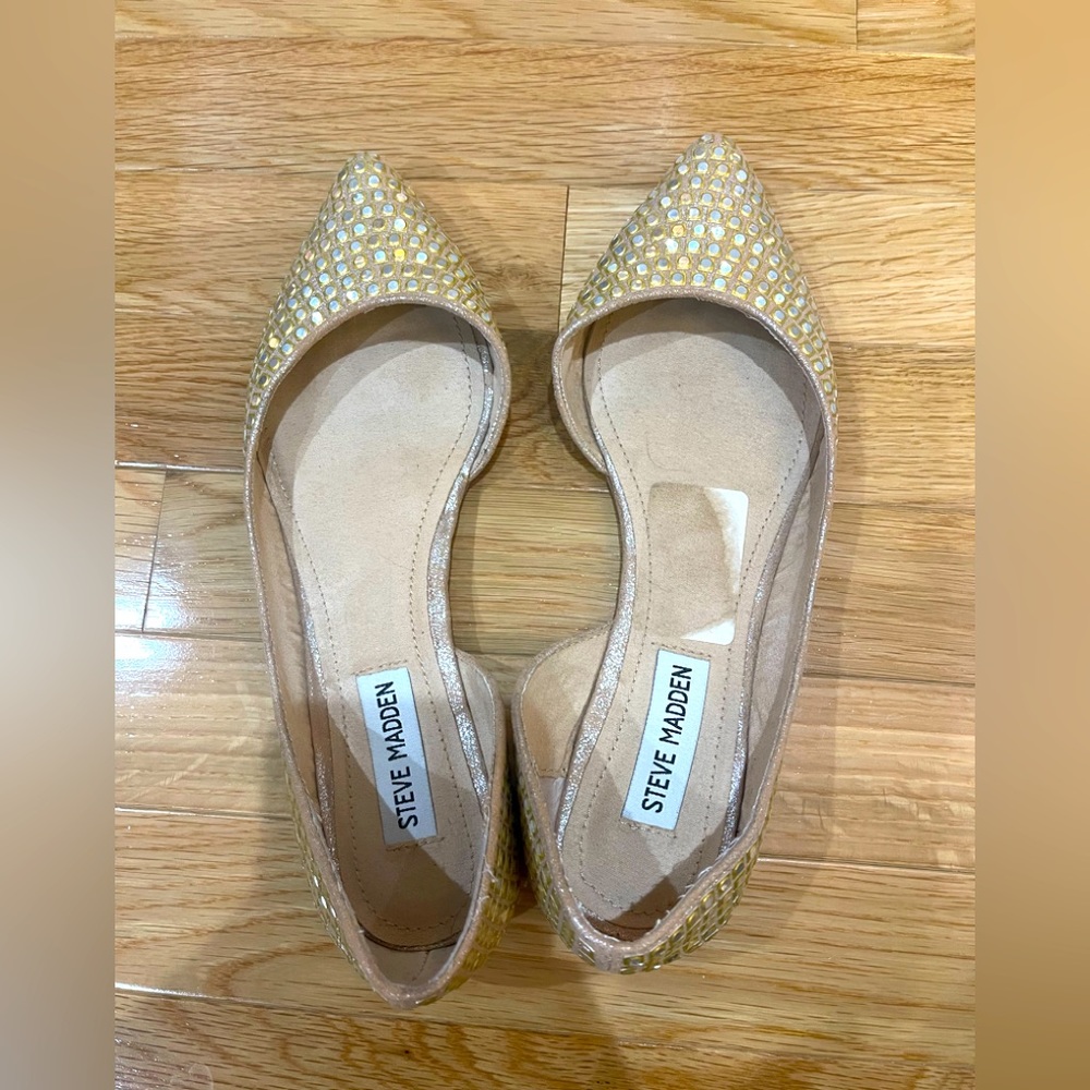Gold and silver studded Steve Madden flats